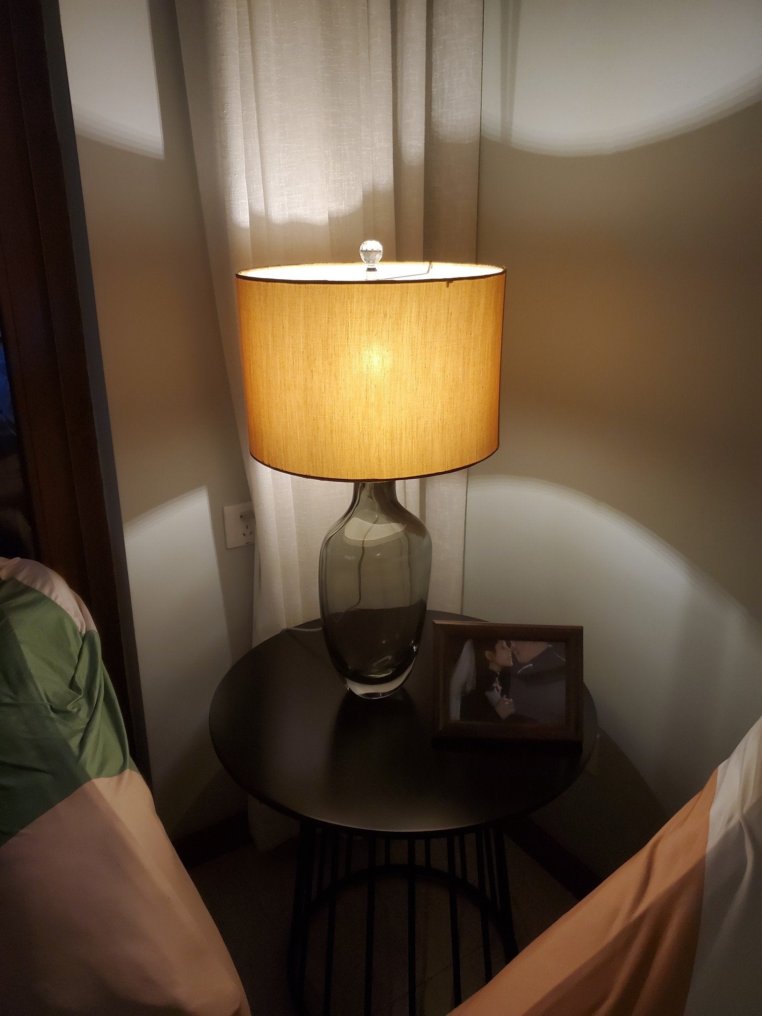Modern Glass Table Lamp – Soft Ambient Lighting for Bedroom & Living Room