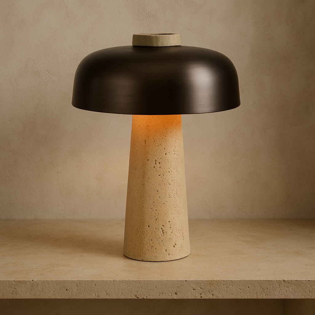 Mushroom Table Lamp – Stone Base, Modern Decorative Light