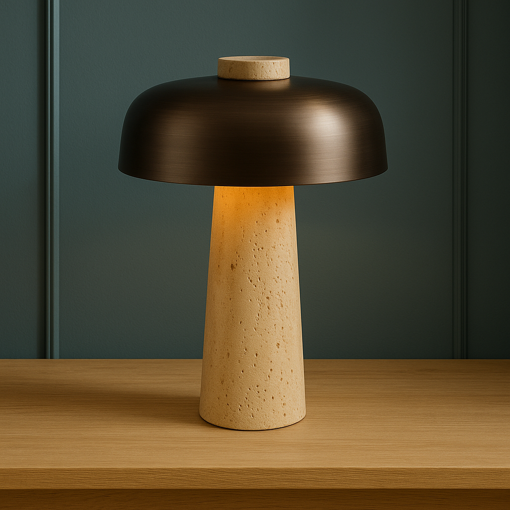 Mushroom Table Lamp – Stone Base, Modern Decorative Light