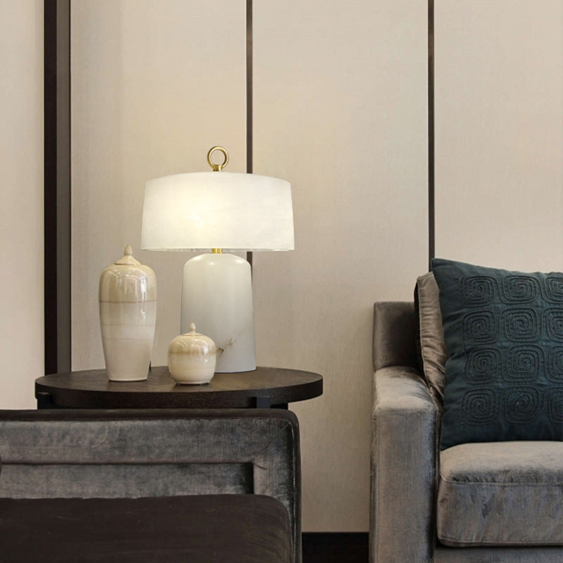 Alabaster Table Lamp – Modern Bedside Light for Elegant Interiors