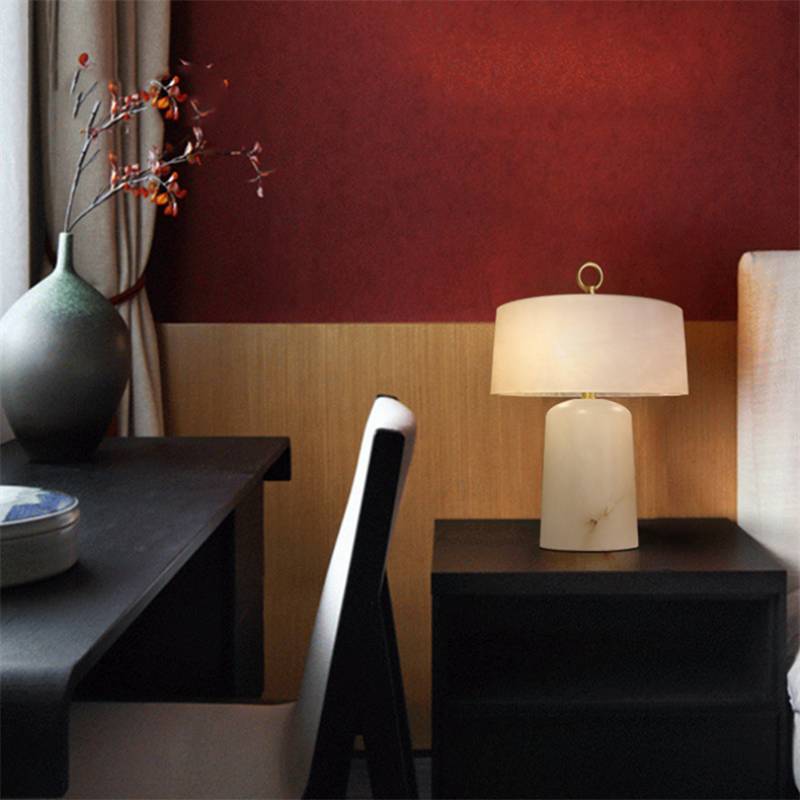 Alabaster Table Lamp – Modern Bedside Light for Elegant Interiors