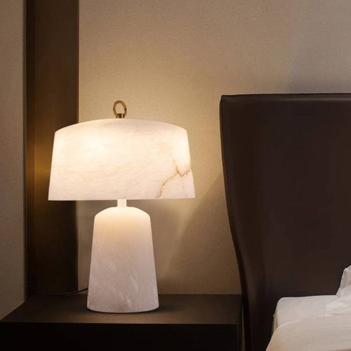 Alabaster Table Lamp – Modern Bedside Light for Elegant Interiors