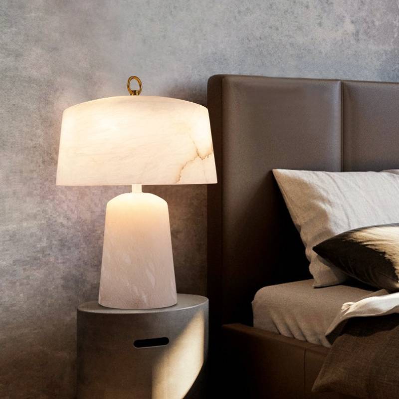 Alabaster Table Lamp – Modern Bedside Light for Elegant Interiors
