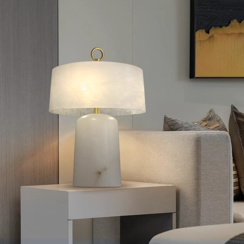 Alabaster Table Lamp – Modern Bedside Light for Elegant Interiors