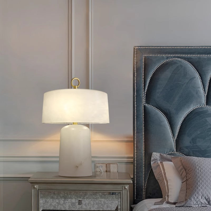 Alabaster Table Lamp – Modern Bedside Light for Elegant Interiors