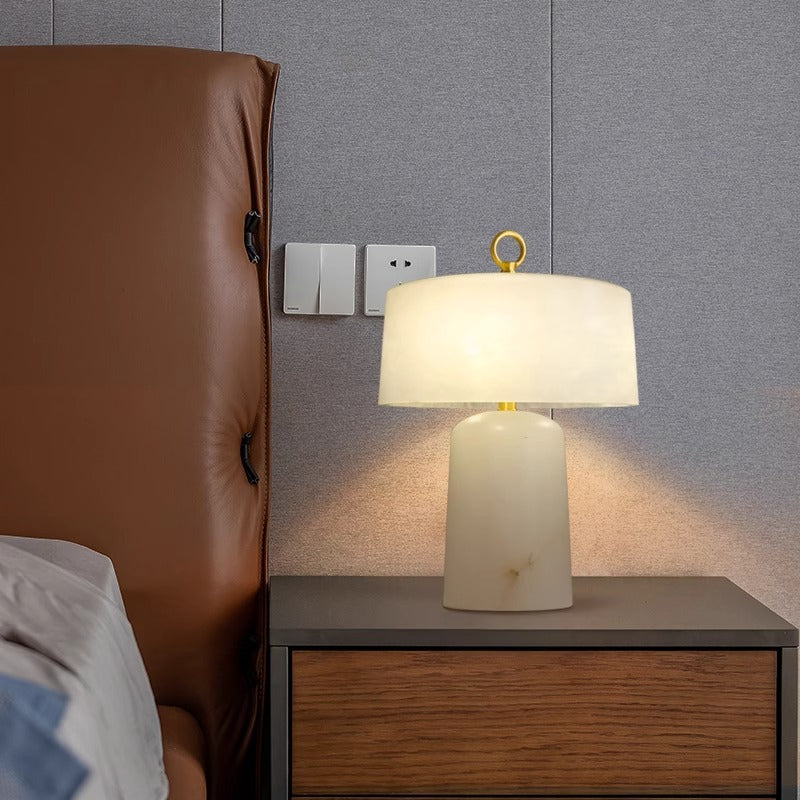 Alabaster Table Lamp – Modern Bedside Light for Elegant Interiors