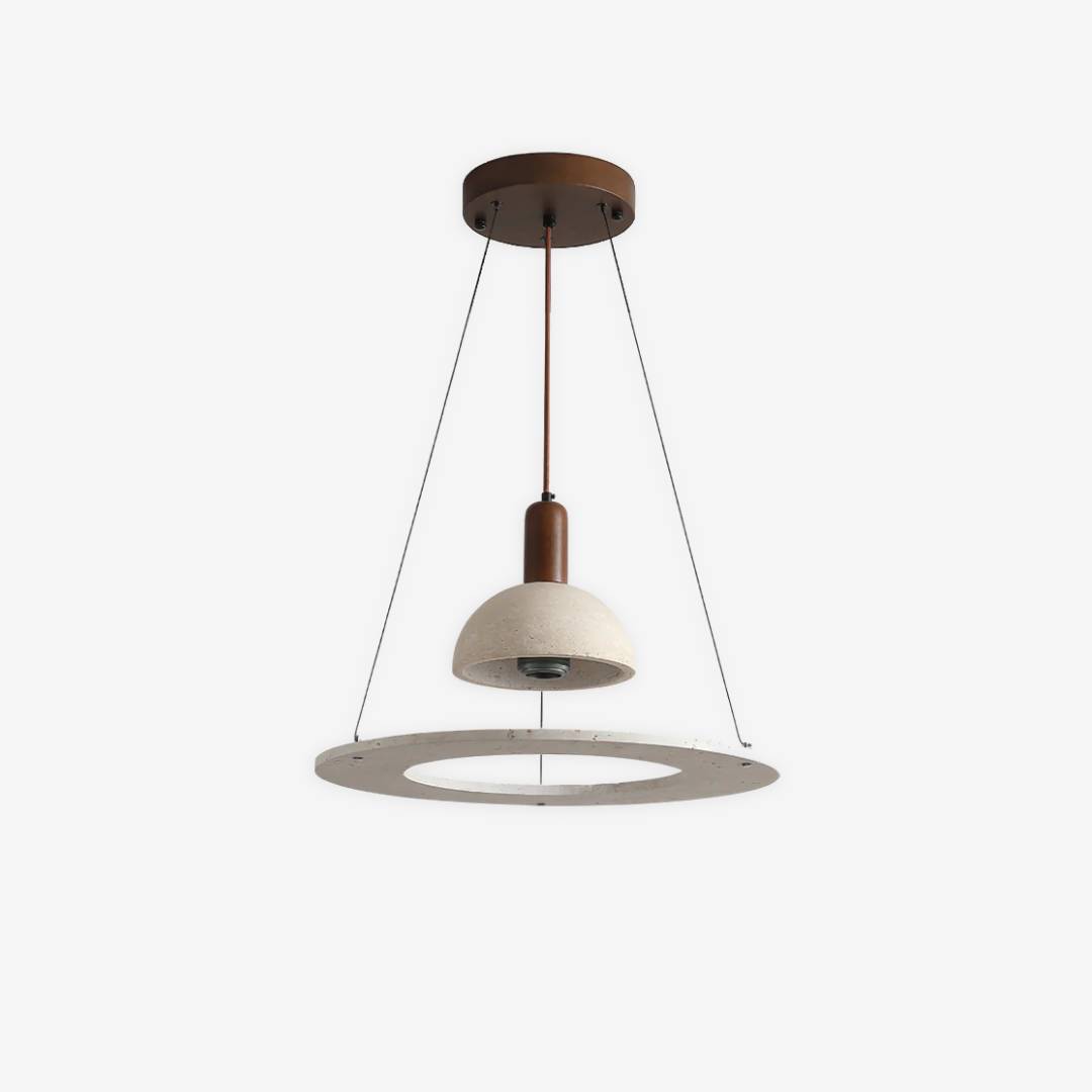 Modern Travertine Pendant Light – Designer Stone Chandelier for Dining & Living Rooms