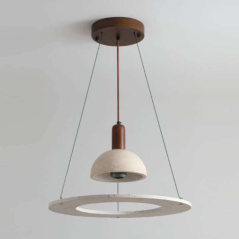 Modern Travertine Pendant Light – Designer Stone Chandelier for Dining & Living Rooms