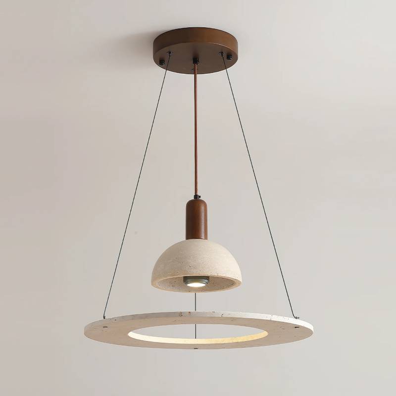 Modern Travertine Pendant Light – Designer Stone Chandelier for Dining & Living Rooms