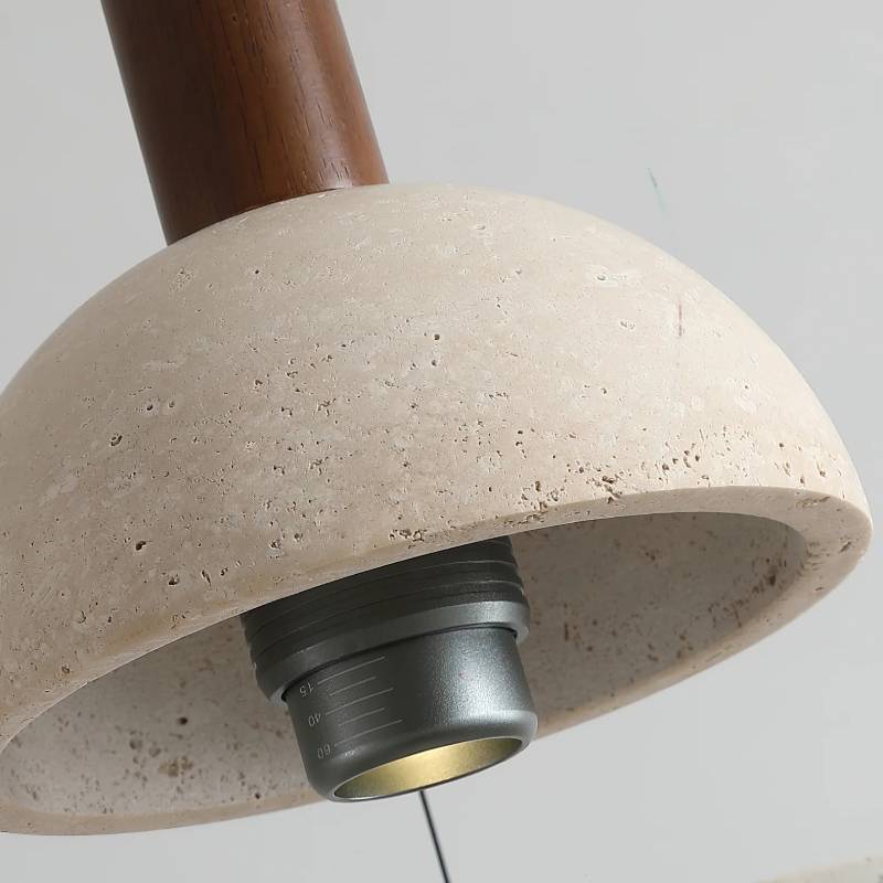Modern Travertine Pendant Light – Designer Stone Chandelier for Dining & Living Rooms