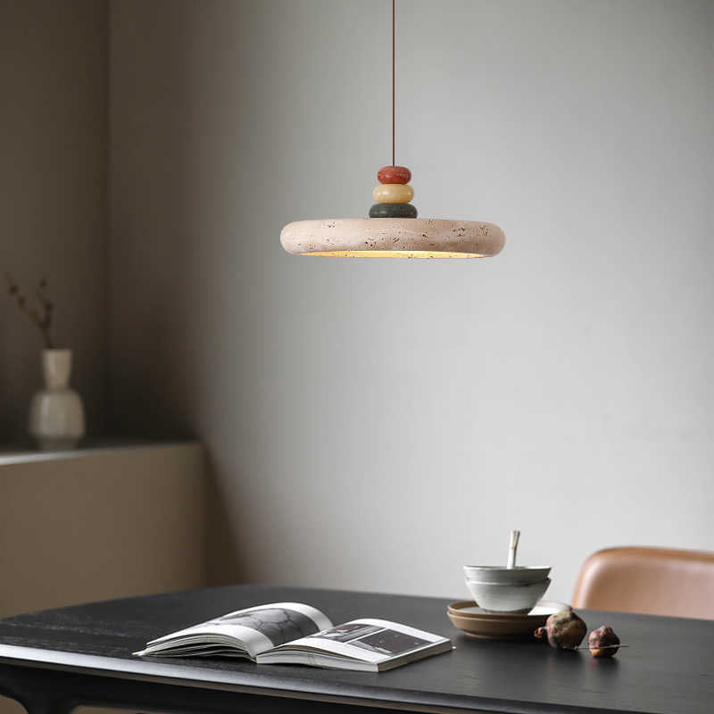 Modern Travertine Pendant Lamp – Ambient Lighting for Modern Spaces