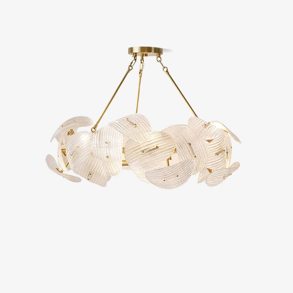 Modern Glass Leaf Chandelier – Luxury Gold Ceiling Light