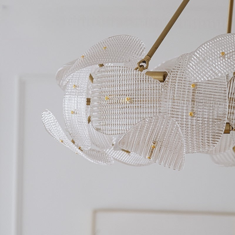 Modern Glass Leaf Chandelier – Luxury Gold Ceiling Light