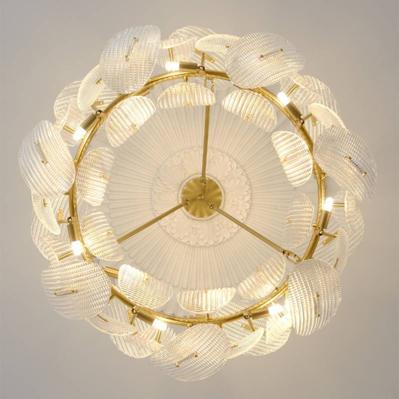 Modern Glass Leaf Chandelier – Luxury Gold Ceiling Light