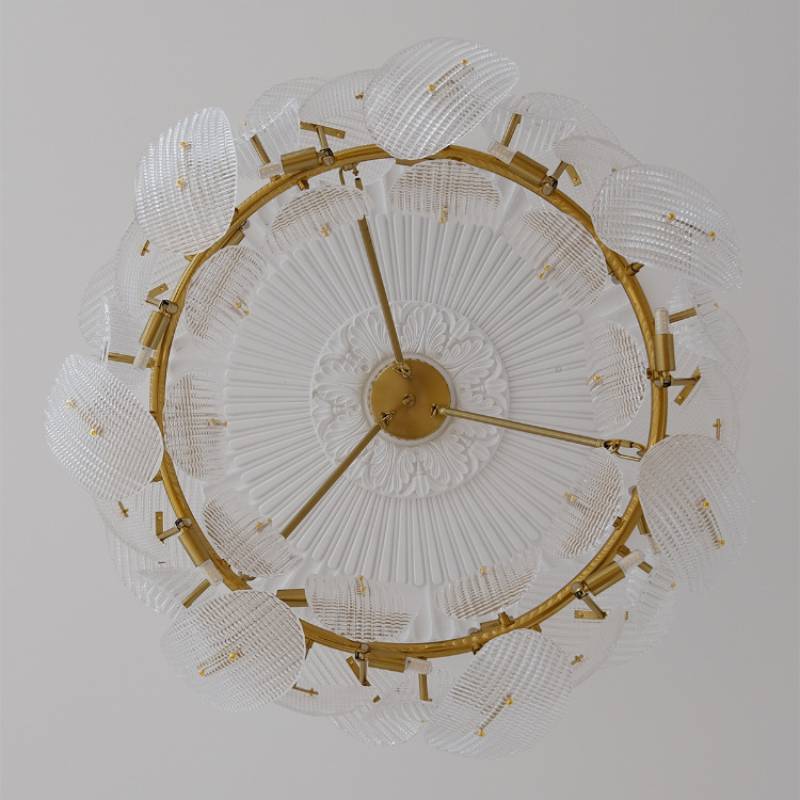 Modern Glass Leaf Chandelier – Luxury Gold Ceiling Light