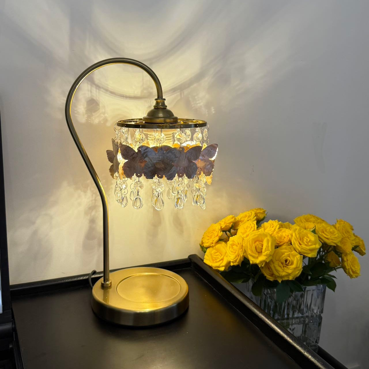 Decorative Crystal Table Lamp – Statement Lighting with Butterfly Detail