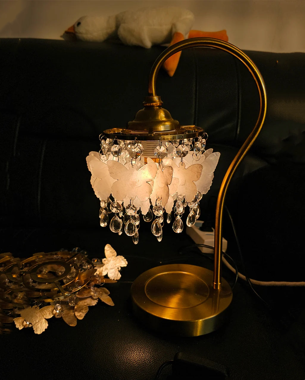Decorative Crystal Table Lamp – Statement Lighting with Butterfly Detail