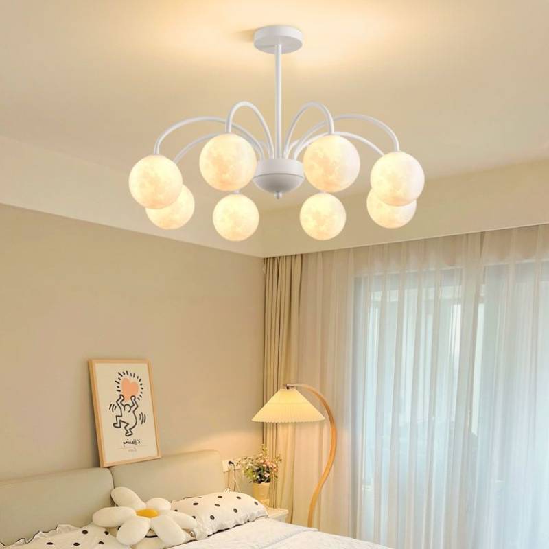 Modern Moon Globe Chandelier – Kids Bedroom Ceiling Light | 6/8 Head Nursery Lighting Fixture