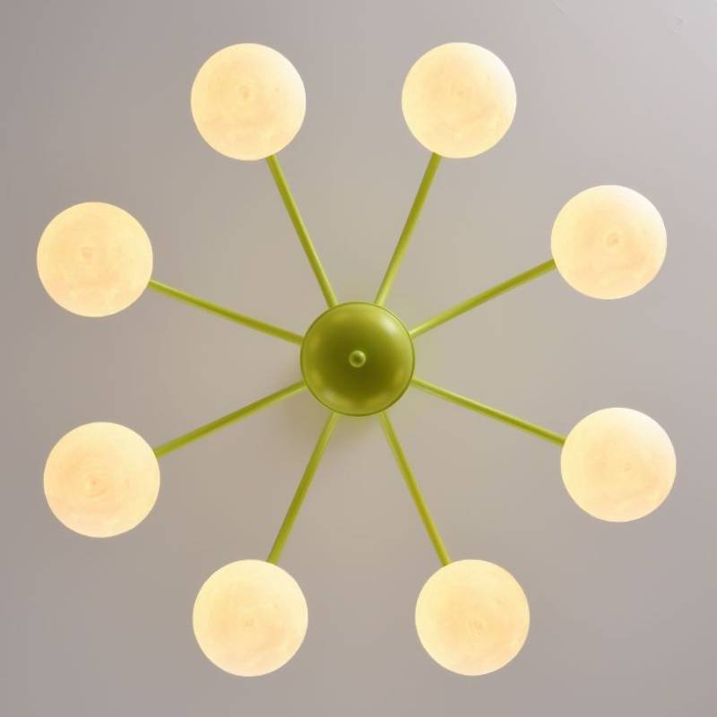 Modern Moon Globe Chandelier – Kids Bedroom Ceiling Light | 6/8 Head Nursery Lighting Fixture