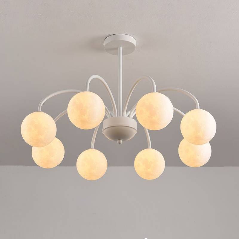 Modern Moon Globe Chandelier – Kids Bedroom Ceiling Light | 6/8 Head Nursery Lighting Fixture