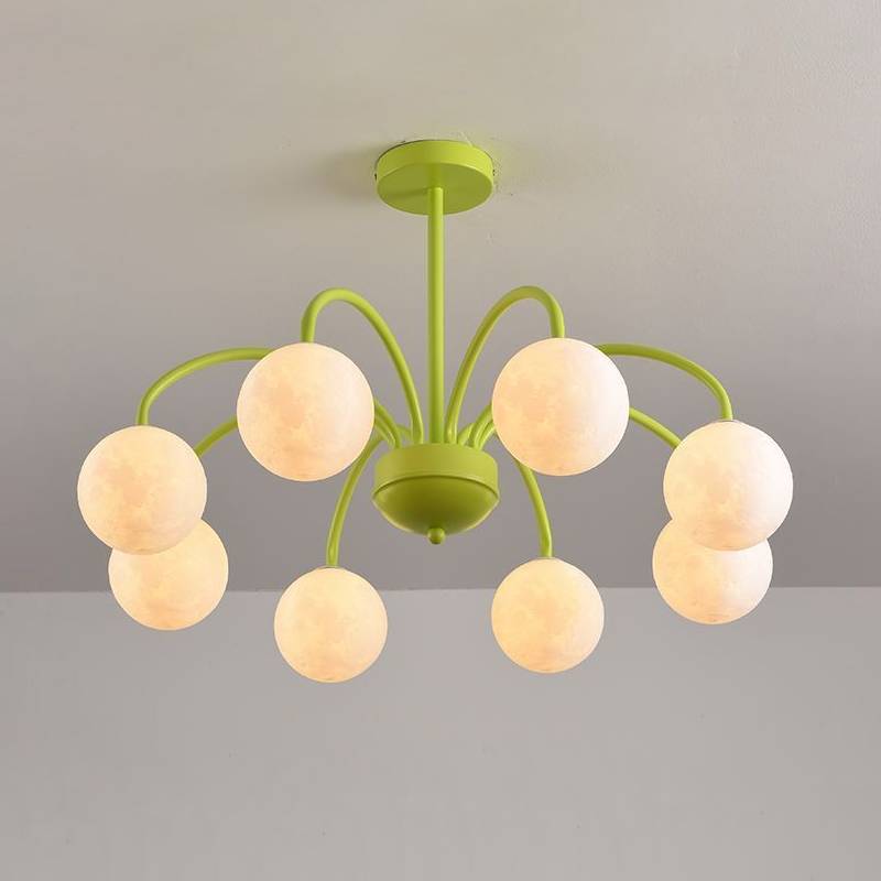 Modern Moon Globe Chandelier – Kids Bedroom Ceiling Light | 6/8 Head Nursery Lighting Fixture