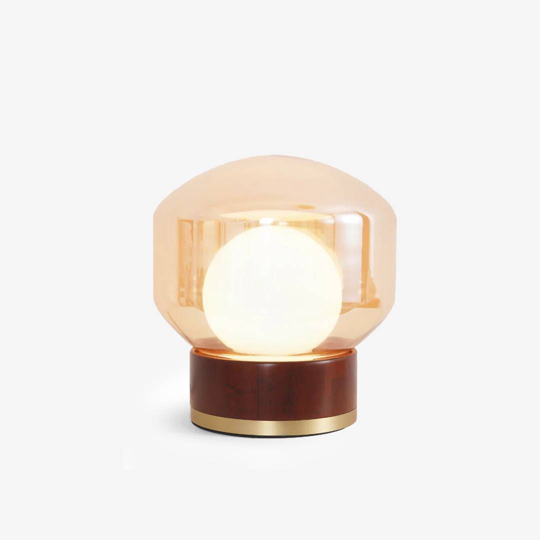 Corlo Smoked Glass Table Lamp – Modern Bedside Light