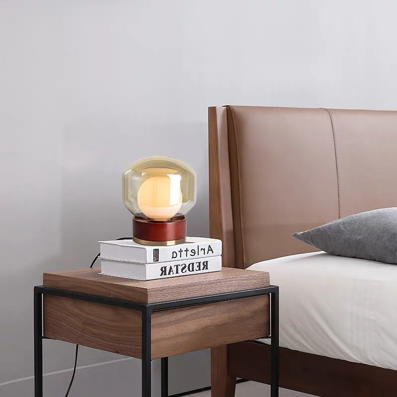 Corlo Smoked Glass Table Lamp – Modern Bedside Light