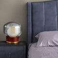 Corlo Smoked Glass Table Lamp – Modern Bedside Light