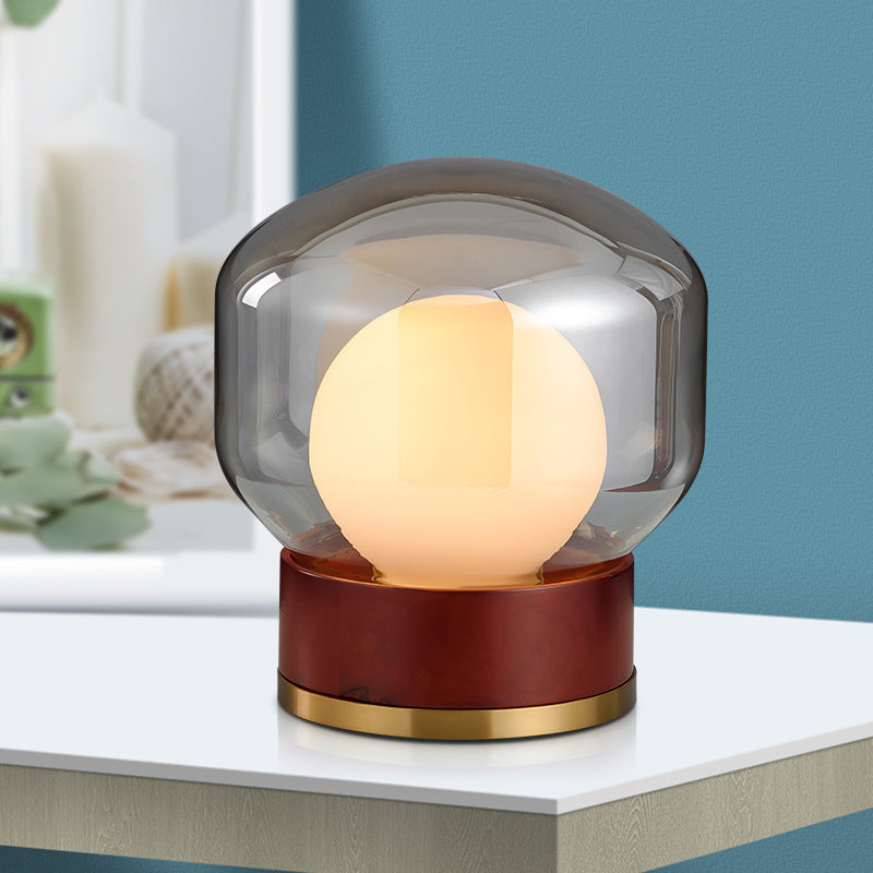 Corlo Smoked Glass Table Lamp – Modern Bedside Light