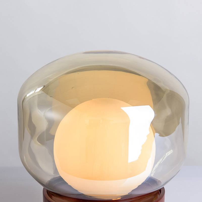 Corlo Smoked Glass Table Lamp – Modern Bedside Light