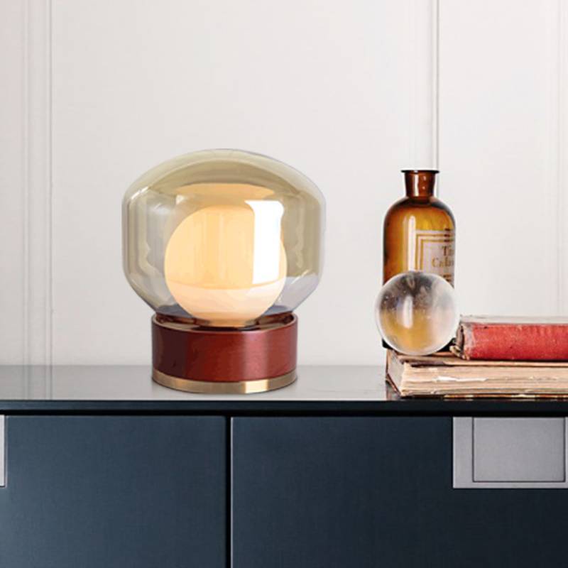 Corlo Smoked Glass Table Lamp – Modern Bedside Light