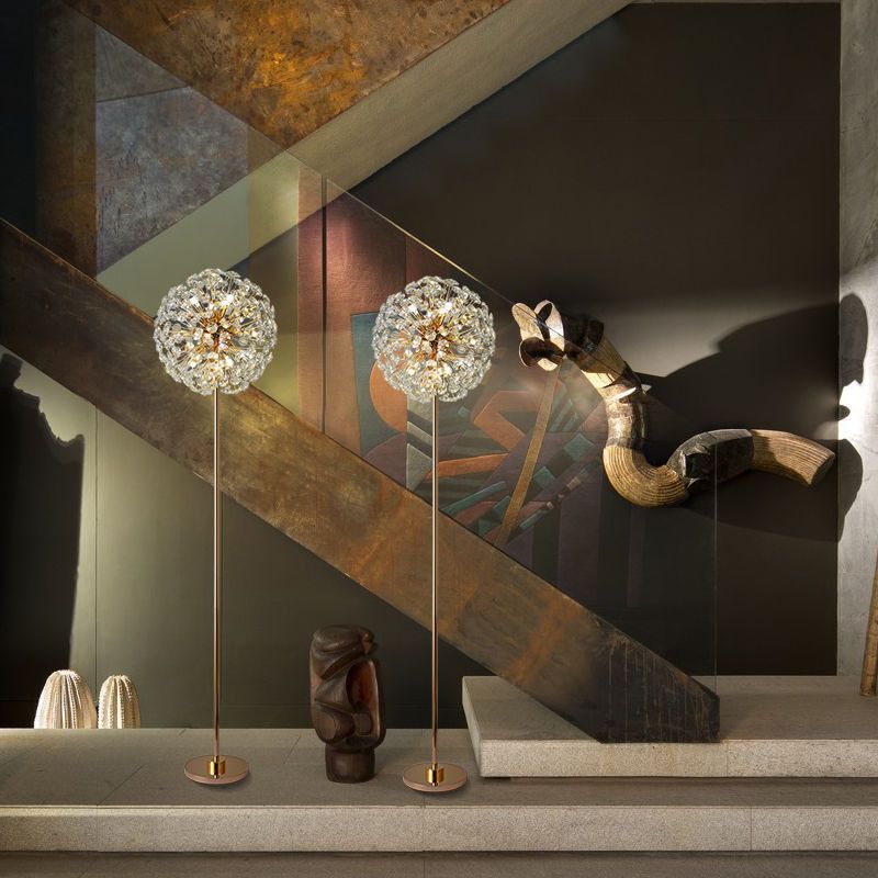 Dandelion Crystal Floor Lamp – Luxury Gold Standing Light