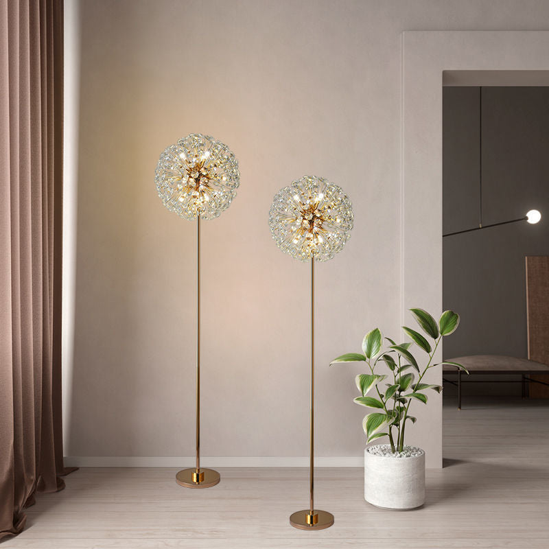 Dandelion Crystal Floor Lamp – Luxury Gold Standing Light