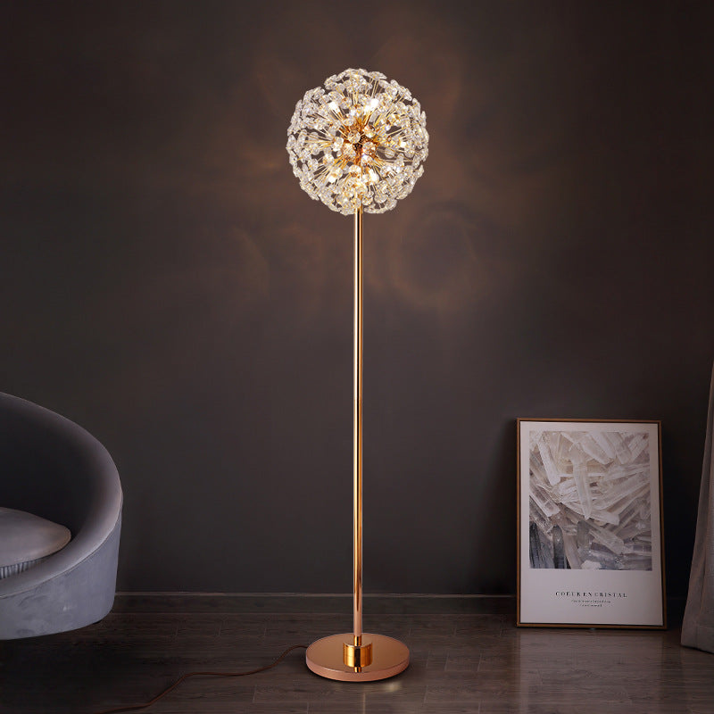 Dandelion Crystal Floor Lamp – Luxury Gold Standing Light