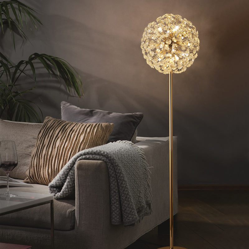 Dandelion Crystal Floor Lamp – Luxury Gold Standing Light