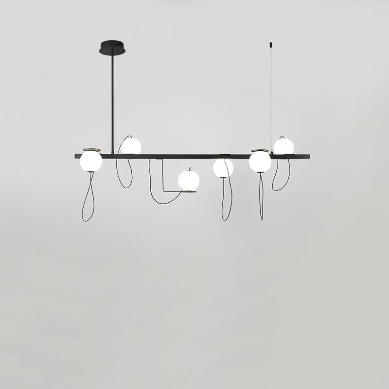 Modern Ring Chandelier – LED Ceiling Light with Globe Shades