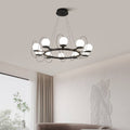Modern Ring Chandelier – LED Ceiling Light with Globe Shades