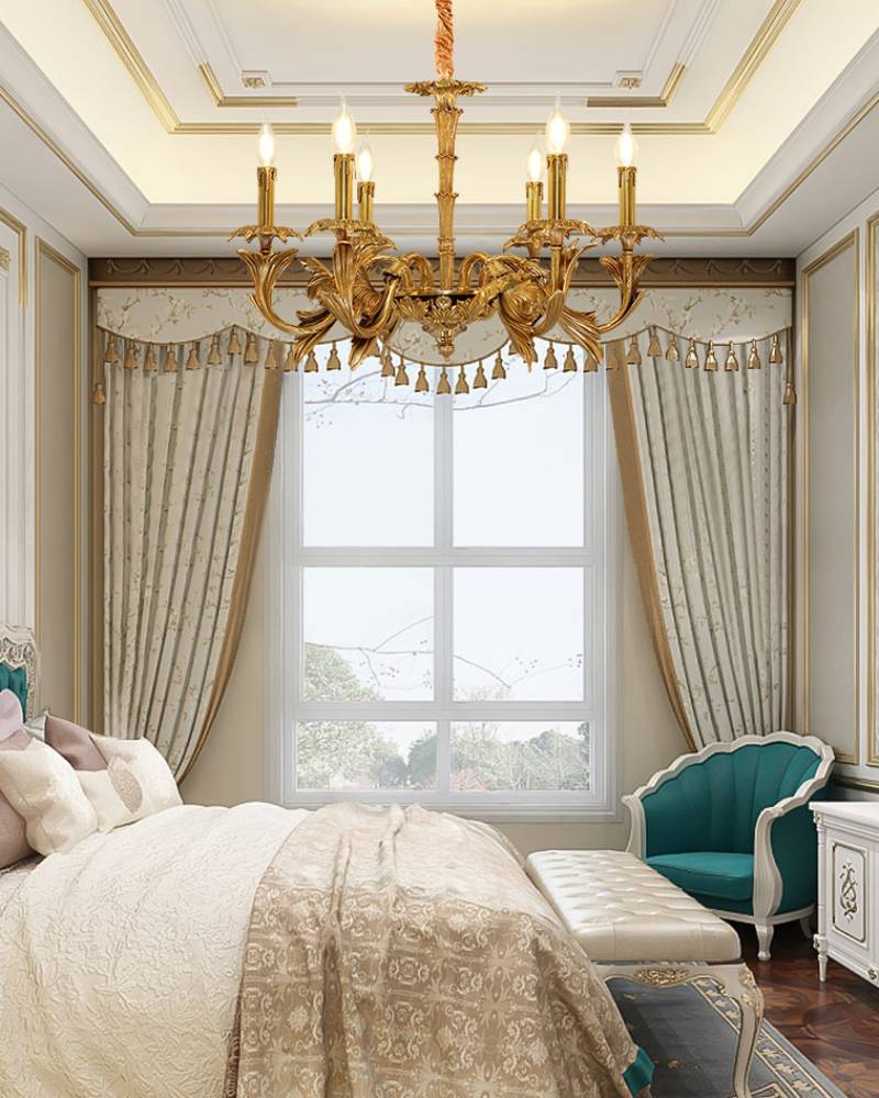 Vintage Style Chandelier – Gold Ceiling Light for Dining & Living Spaces