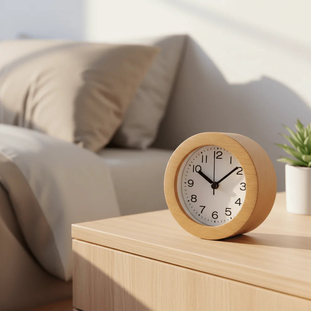 Silent Wooden Alarm Clock | Peaceful Sleep & Gentle Night Light