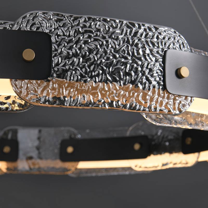 Modern Smoked Glass Ring Chandelier – Luxury LED Ceiling Light