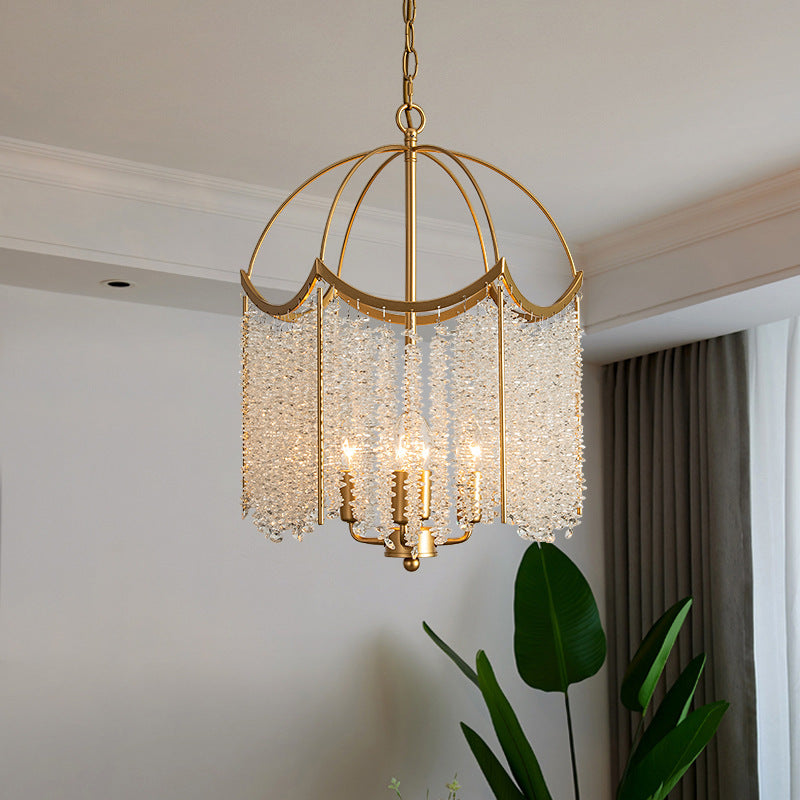 Luxury Crystal Pendant Light – Gold Chandelier Ceiling Lamp
