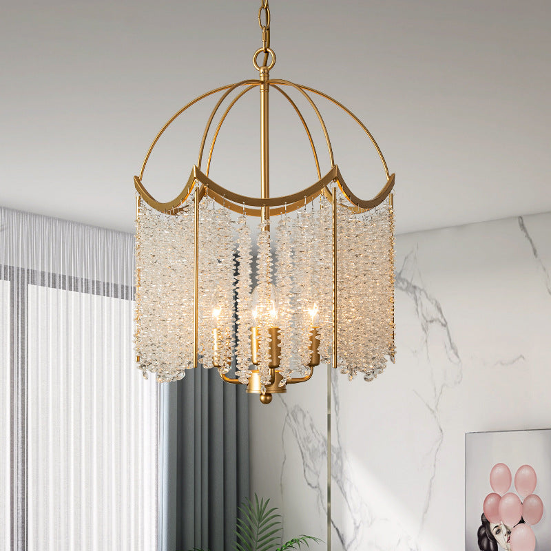 Luxury Crystal Pendant Light – Gold Chandelier Ceiling Lamp