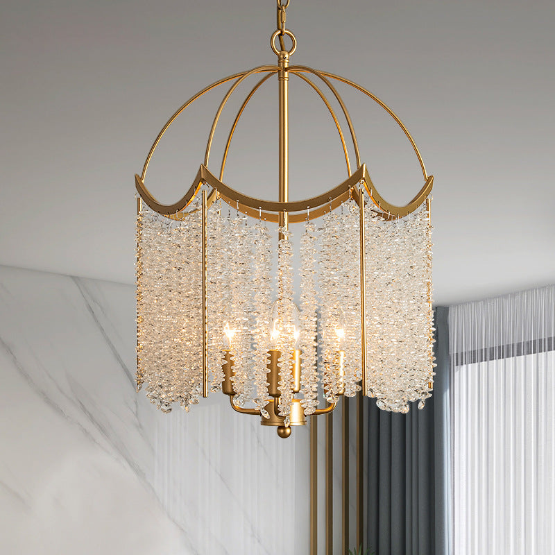 Luxury Crystal Pendant Light – Gold Chandelier Ceiling Lamp