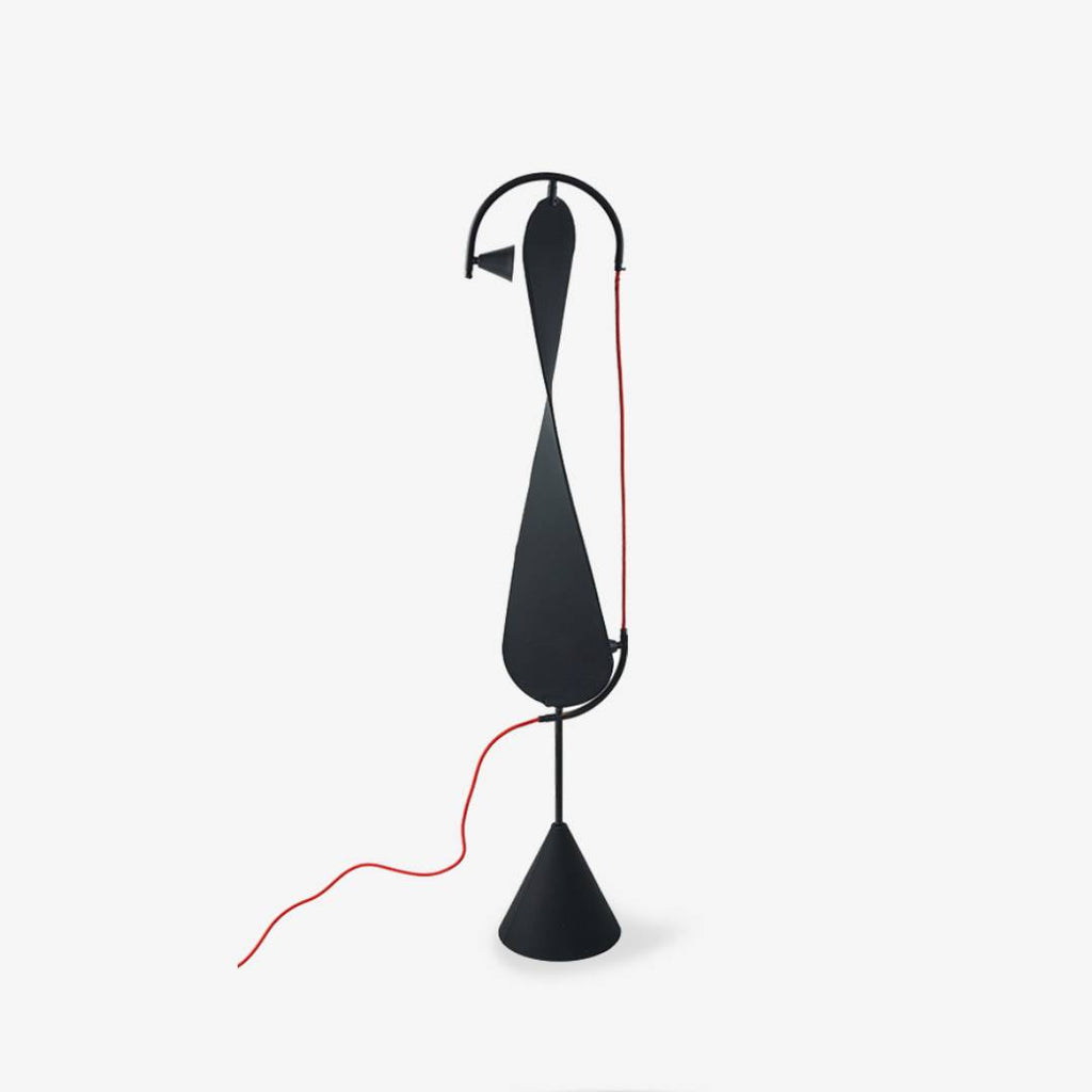 Modern Artistic Floor Lamp – Black Sculptural Standing Light