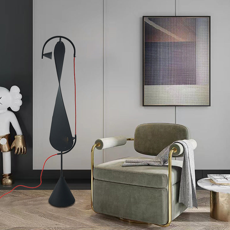 Modern Artistic Floor Lamp – Black Sculptural Standing Light
