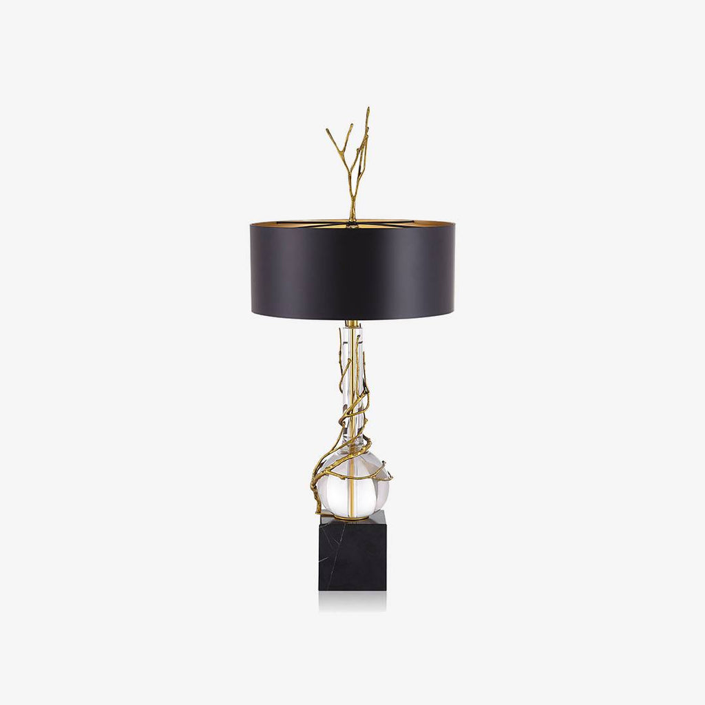 Luxury Marble Base Table Lamp with Black Shade – Modern Designer Lighting
