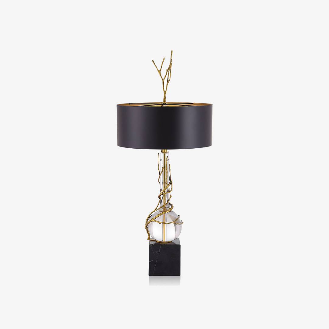 Luxury Marble Base Table Lamp with Black Shade – Modern Designer Lighting