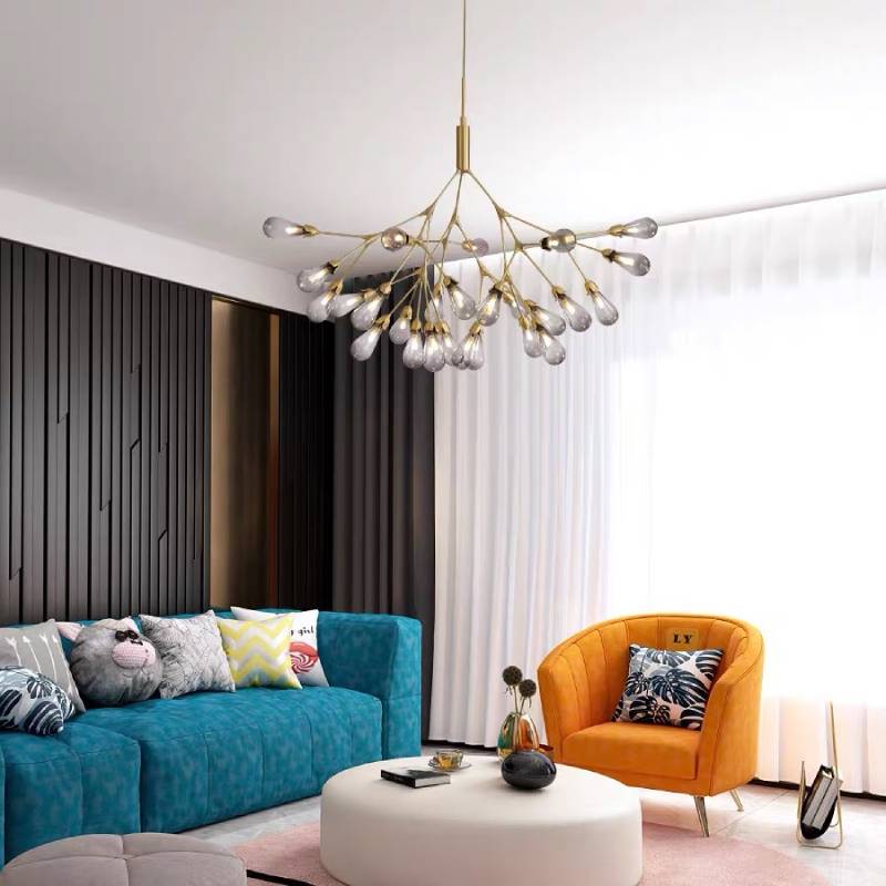 Modern Branch Chandelier – Gold Contemporary Ceiling Light for Living & Dining Rooms