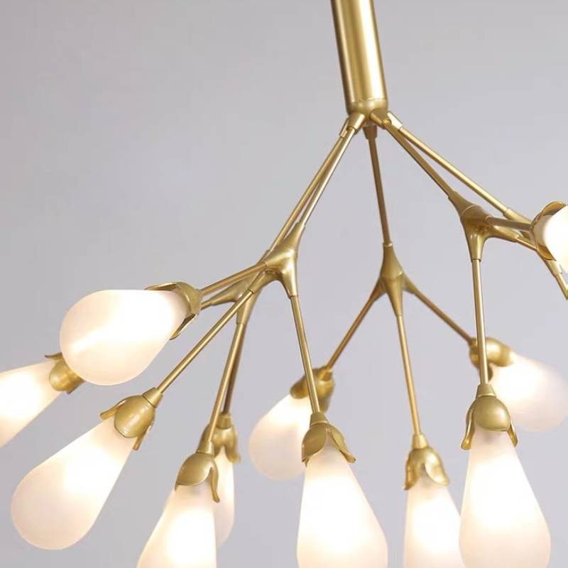Modern Branch Chandelier – Gold Contemporary Ceiling Light for Living & Dining Rooms