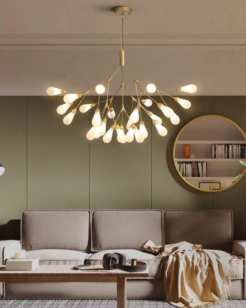 Modern Branch Chandelier – Gold Contemporary Ceiling Light for Living & Dining Rooms